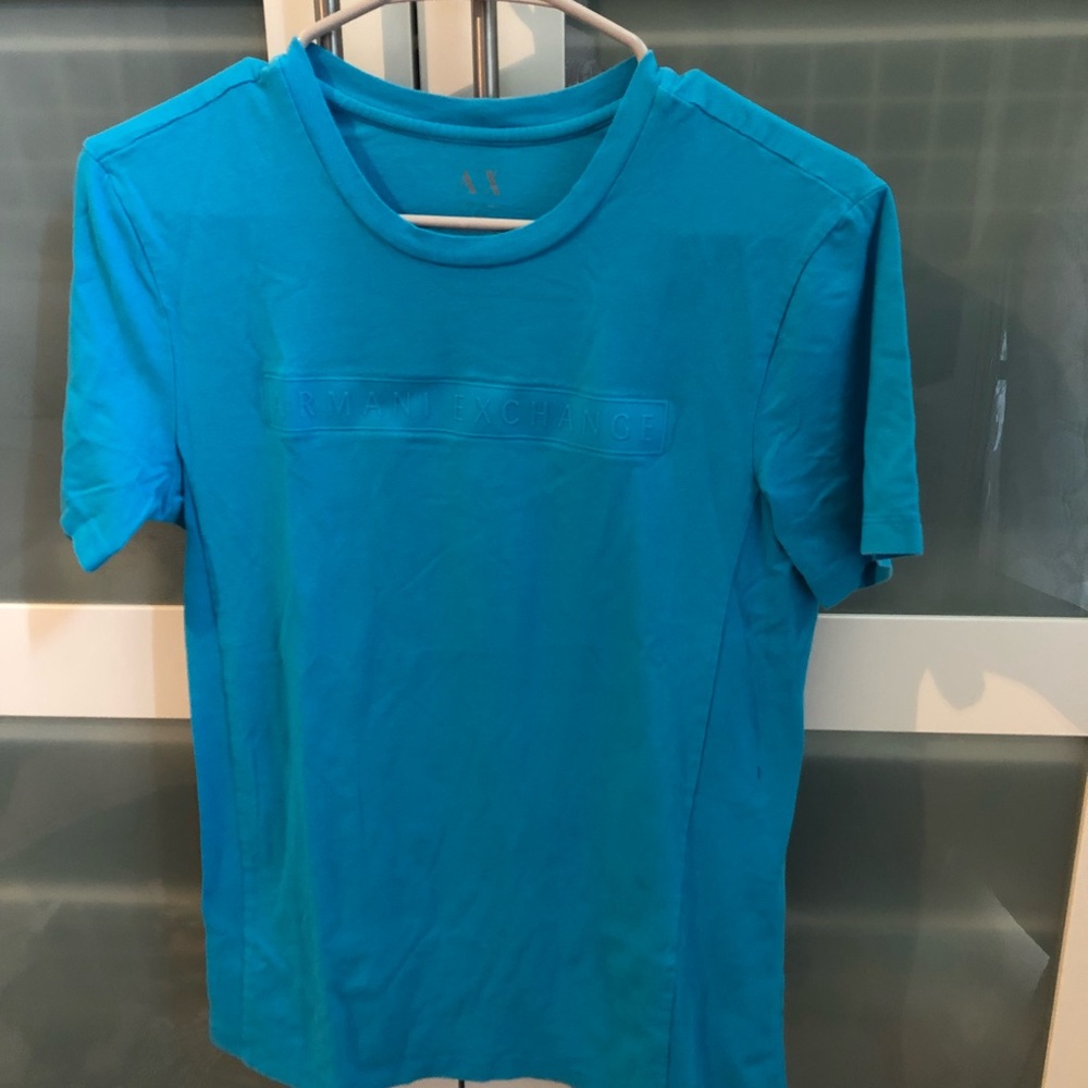 Men’s Armani Exchange Blue Embedded Logo Tee